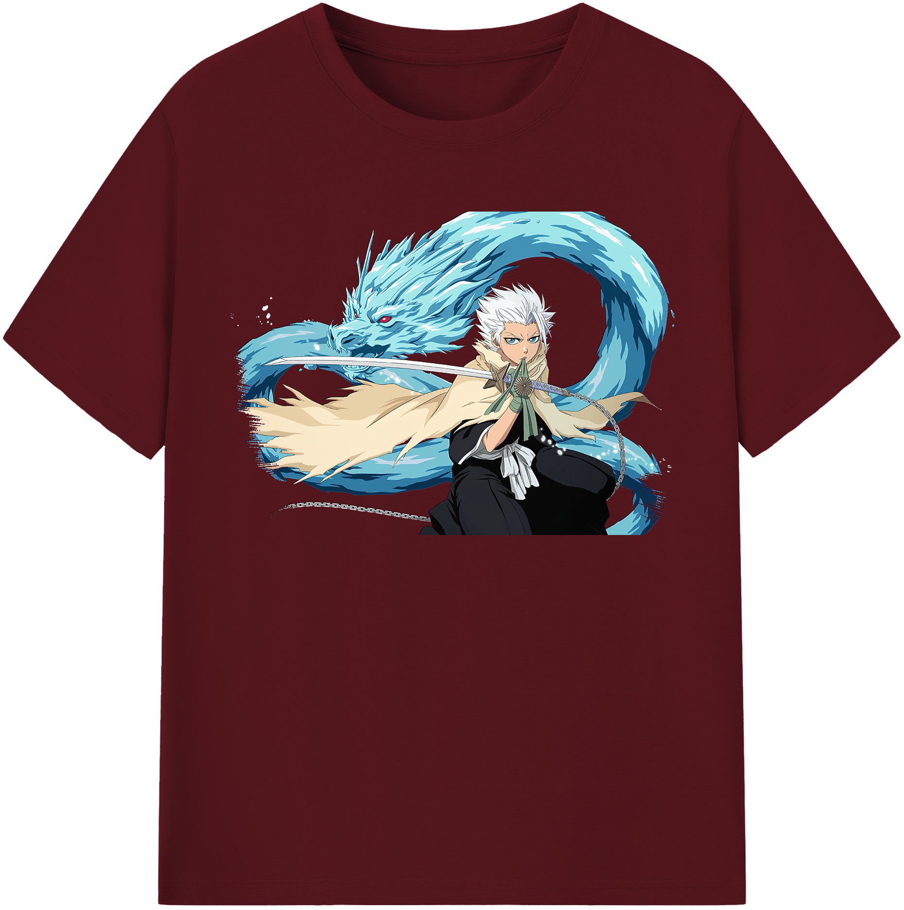 （画像用） ブリーチ 日番谷冬獅郎（ひつがや とうしろう） BLEACH Hitsugaya Toushirou 綿100％半袖Tシャツ（フロントプリント）
